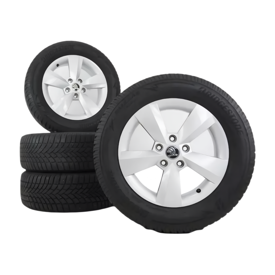 Ruota Invernale Completa Skoda Karoq-Cerchio in Lega Ratikon Silver Brilliant-Pneumatico Continental Winter Contact TS 870P